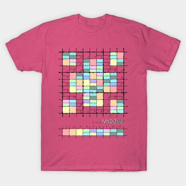 Mydoku_004_H001_006_F: Sudoku, Sudoku coloring, logic, logic puzzle, holiday puzzle, fun, away from screen T-Shirt by Mydoku